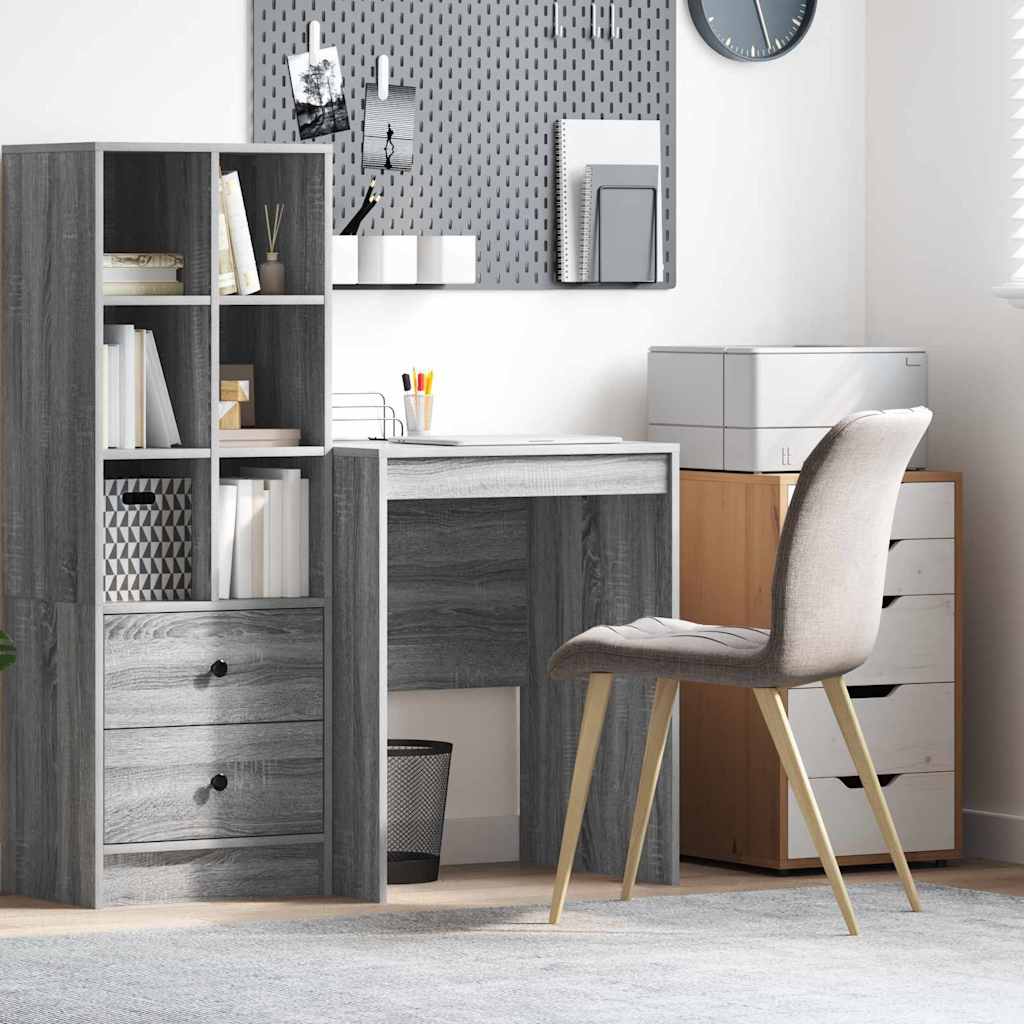 Schreibtisch Grauer Sonoma Spanplatte 60 x 50 x 76 cm Einfach