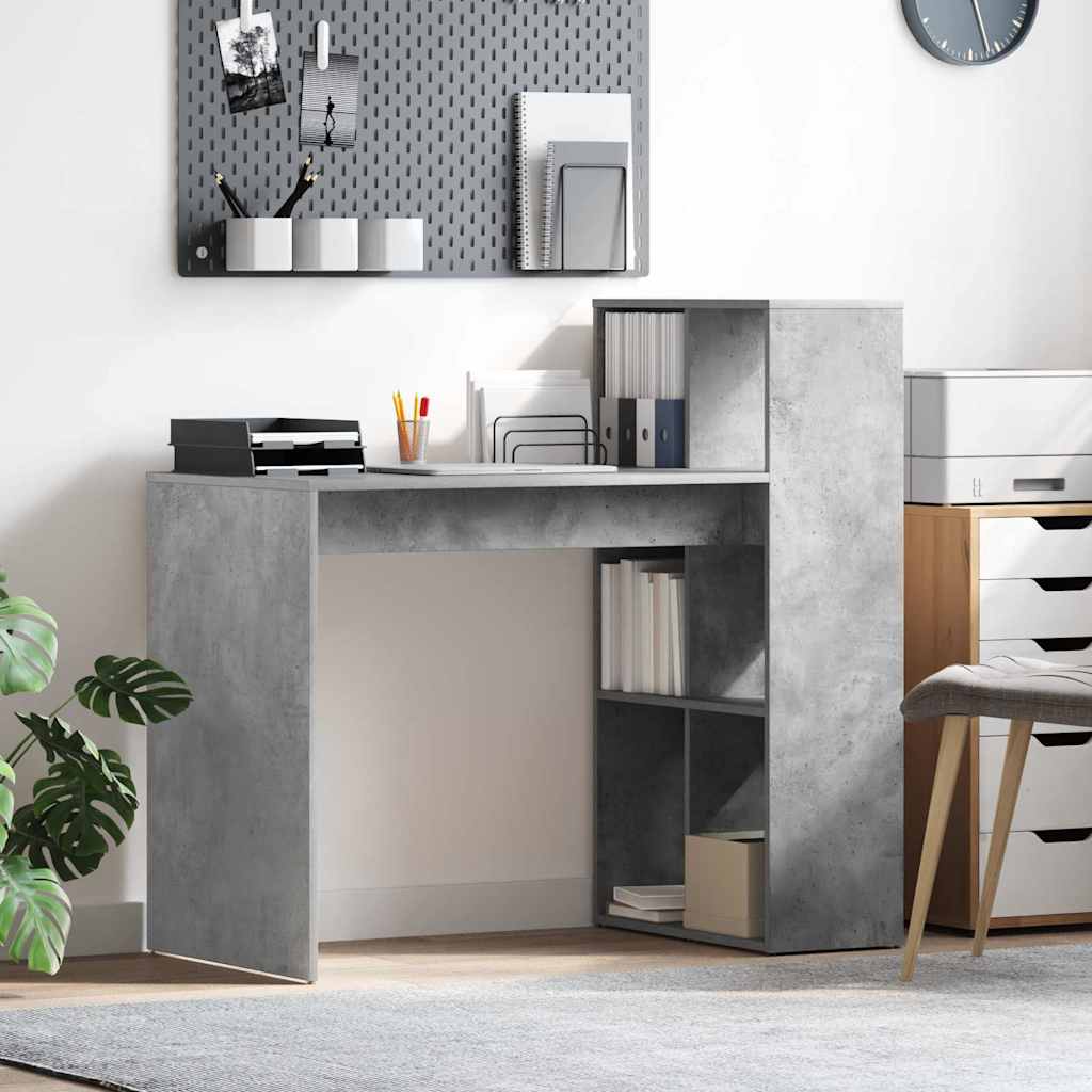 Bureau d'écriture Gris béton Bois d'ingénierie finition béton Moyen
