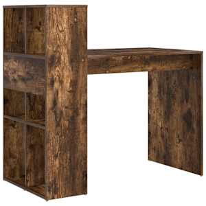Stůl s policí Kouřový dub 108 x 55 x 103.5 cm kompozitní dřevo - obrázek 7
