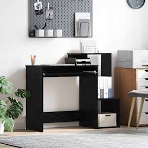 Miza s polico Črna Orehovina 106 x 41 x 88.5 cm Konstruiran les