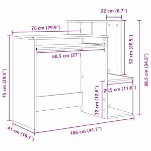 Stůl se zásuvkou Sonoma dub 106 x 41 x 88.5 cm kompozitní dřevo - obrázek 13