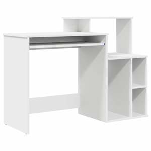 vidaXL Laud Valge 120,5 x 44 x 88,5 cm Tehispuit