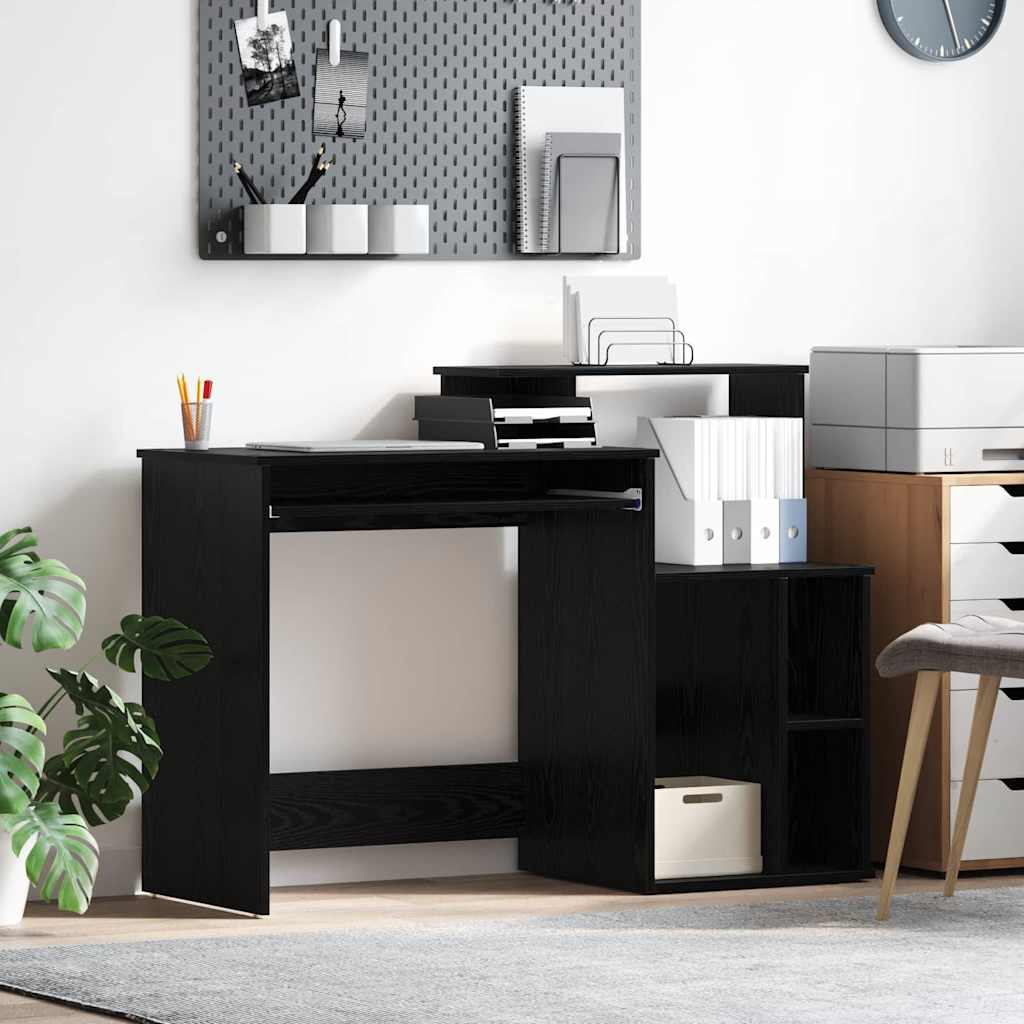 Bureau avec rangement Chêne noir 120,5x44x88,5 cm Bois d'ingénierie
