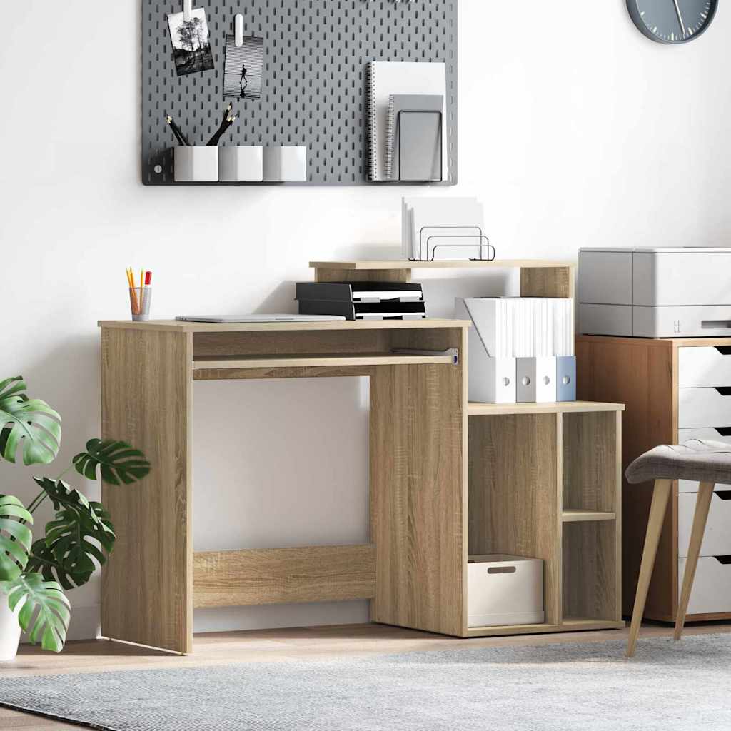 Bureau Rangement Chêne Sonoma 120,5x44x88,5 cm Bois d'ingénierie