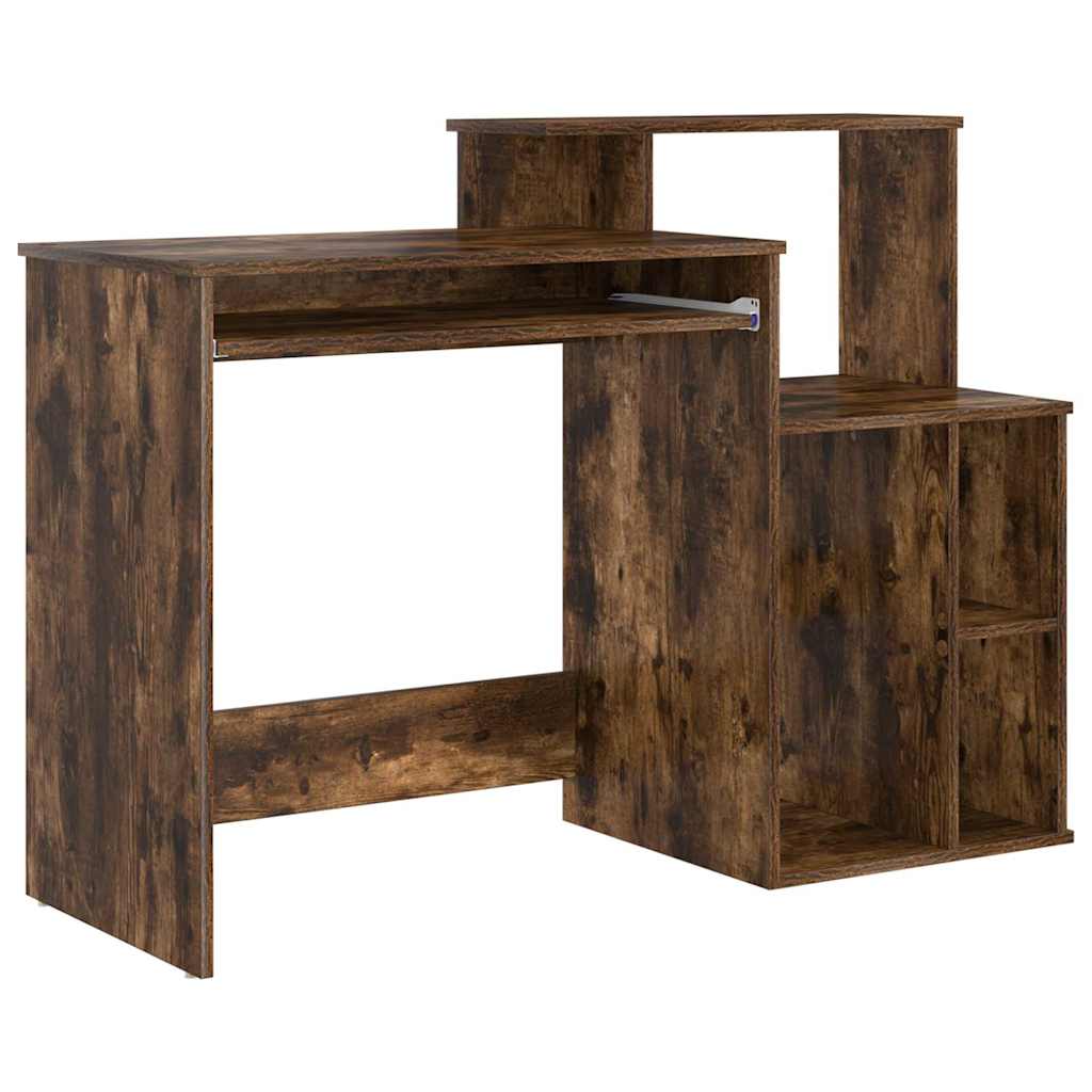 vidaXL Tárolós íróasztal Füstölt tölgy 120.5x44x88.5 cm Szerelt Fa