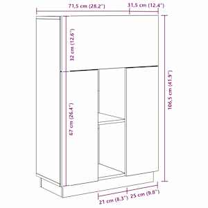 Stůl s policí Bílá 71,5 x 31,5 x 106,5 cm kompozitní dřevo - obrázek 11