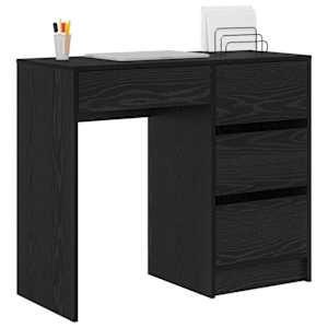Stůl se zásuvkou Černý dub 90 x 37.5 x 75 cm kompozitní dřevo - obrázek 3