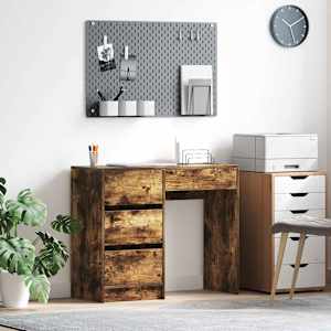 Stůl se zásuvkou Kouřový dub 90 x 37.5 x 75 cm kompozitní dřevo - obrázek 1