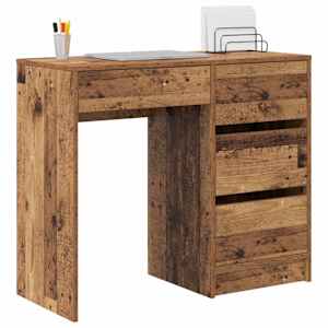 Stůl se zásuvkou Staré dřevo 90 x 37.5 x 75 cm kompozitní dřevo - obrázek 3