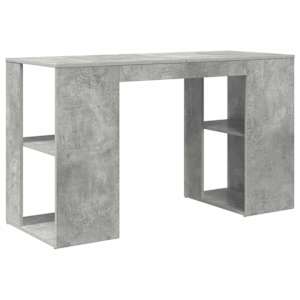 Stůl s policí Betonově šedá 130 x 50.5 x 75 cm kompozitní dřevo - obrázek 7