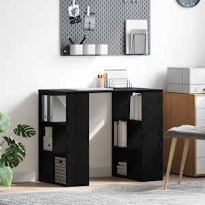 Miza s polico Črna Orehovina 90 x 50 x 75 cm Konstruiran les