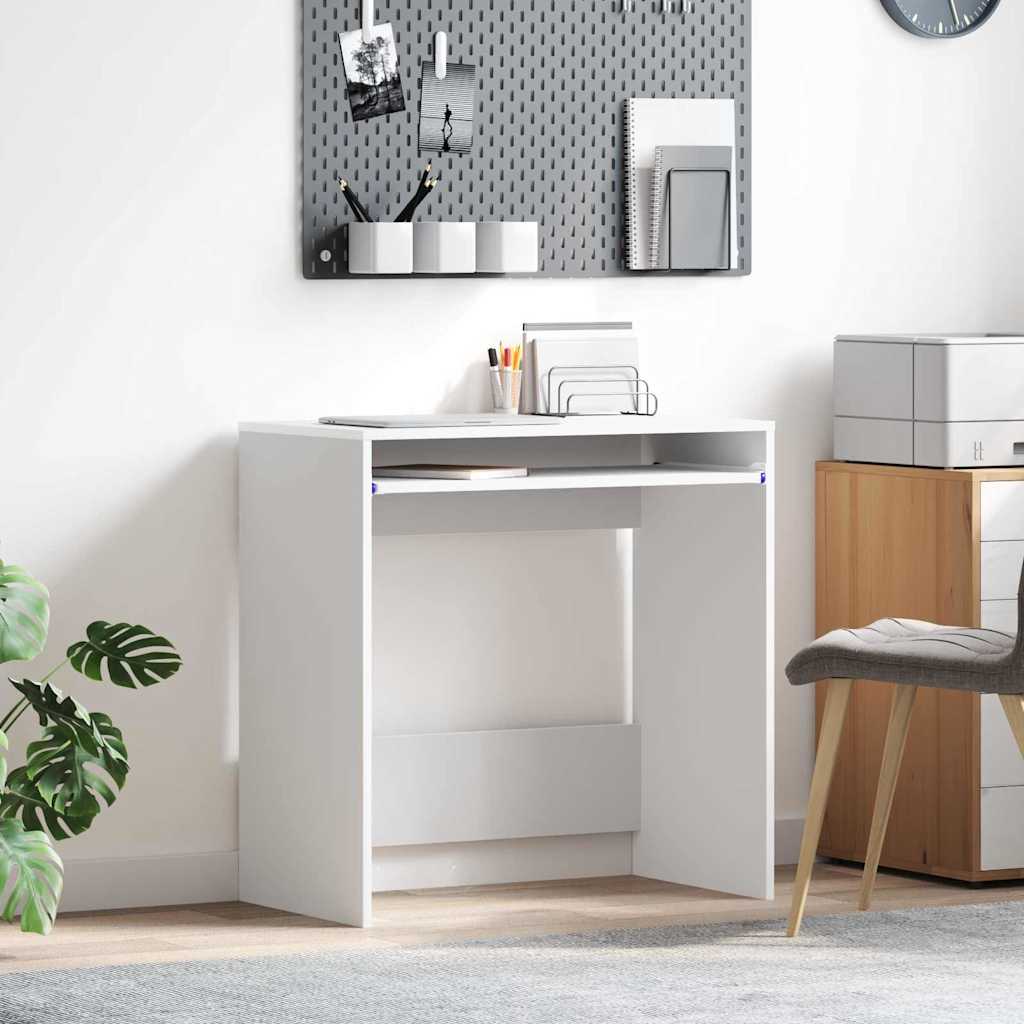 Bureau d'ordinateur Blanc Bois d'ingénierie Compact Organisateurs
