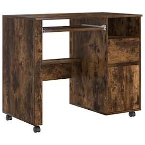 vidaXL Rattalaud Suitsetatud tamm Tehispuit 91 x 50 x 77 cm