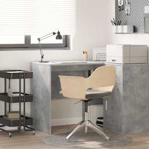 Miza s polico Betonsko siva 102 x 50 x 75 cm Konstruiran les