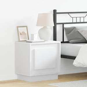 Nočna omarica 2 pcs Bela 44 x 34,5 x 45 cm Konstruiran les