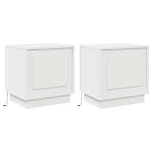Noční skříňka 2 pcs Bílá 44 x 34,5 x 45 cm kompozitní dřevo - obrázek 2