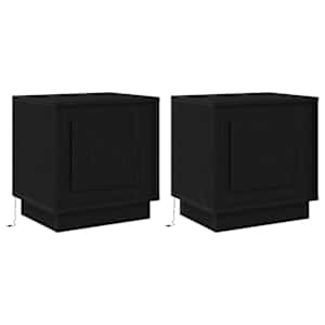 Noční skříňka 2 pcs Černá 44 x 34,5 x 45 cm kompozitní dřevo - obrázek 2