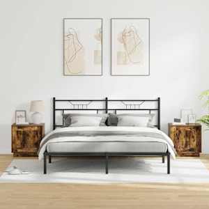 Noční skříňka 2 pcs Kouřový dub 44 x 34,5 x 45 cm - obrázek 4