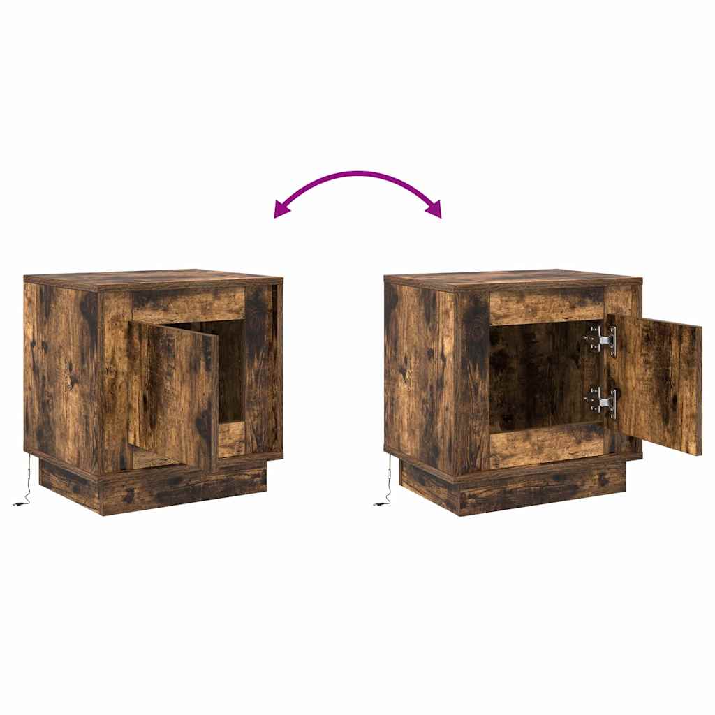 Noční skříňka 2 pcs Kouřový dub 44 x 34,5 x 45 cm - obrázek 14