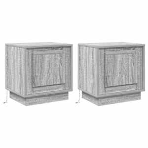 Noční skříňka 2 pcs Šedá 44 x 34,5 x 45 cm kompozitní dřevo - obrázek 2