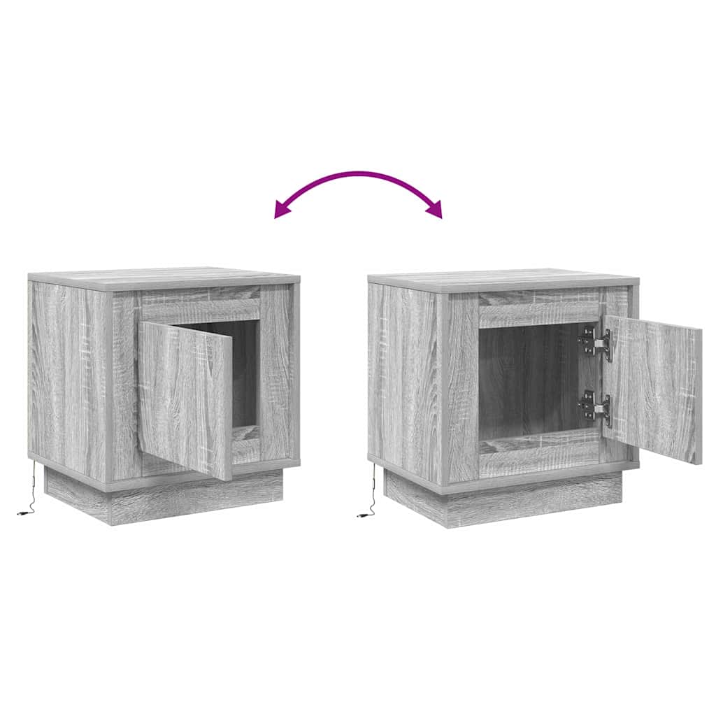 Noční skříňka 2 pcs Šedá 44 x 34,5 x 45 cm kompozitní dřevo - obrázek 14