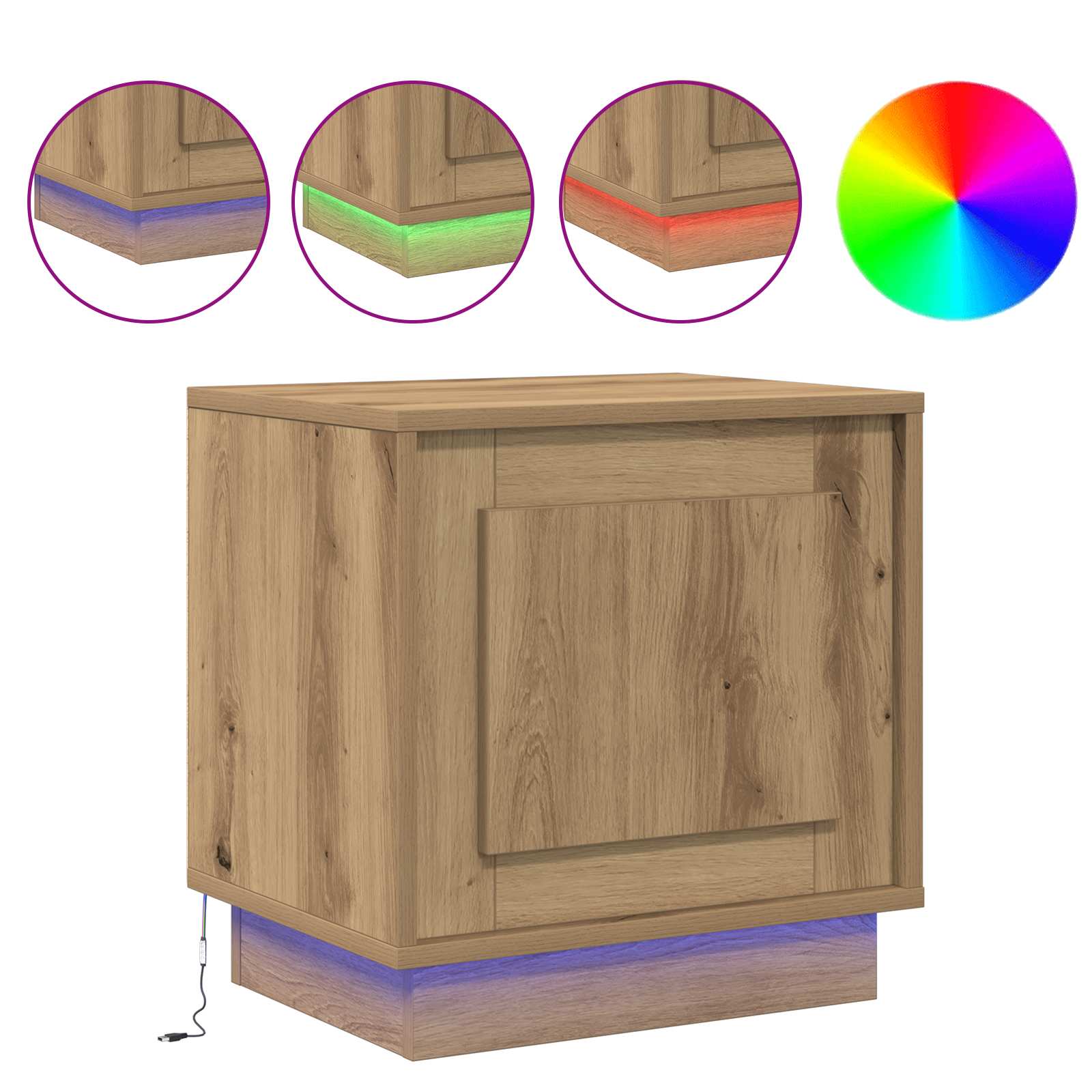 Yöpöytäkaappi Artisan tammi 44 x 34.5 x 45 cm Tekninen puu - Image 2