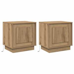 Noční skříňka 2 pcs Artisanový dub 44 x 34,5 x 45 cm - obrázek 2