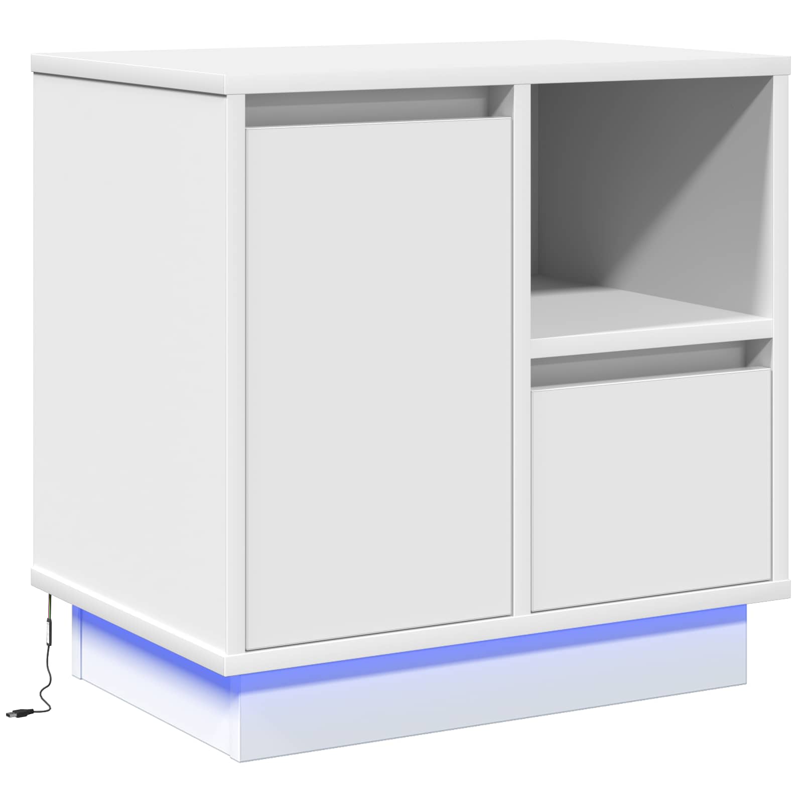 Yöpöytäkaappi mukana Valkoinen 50 x 34.5 x 50 cm. Tekninen puu