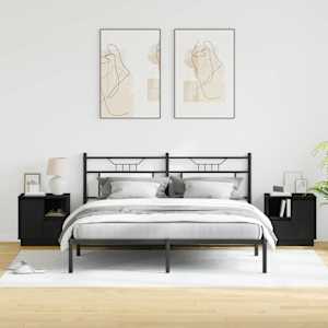 Noční skříňka se zásuvkou 2 pcs Černý dub 50 x 34,5 x 50 cm. - obrázek 4