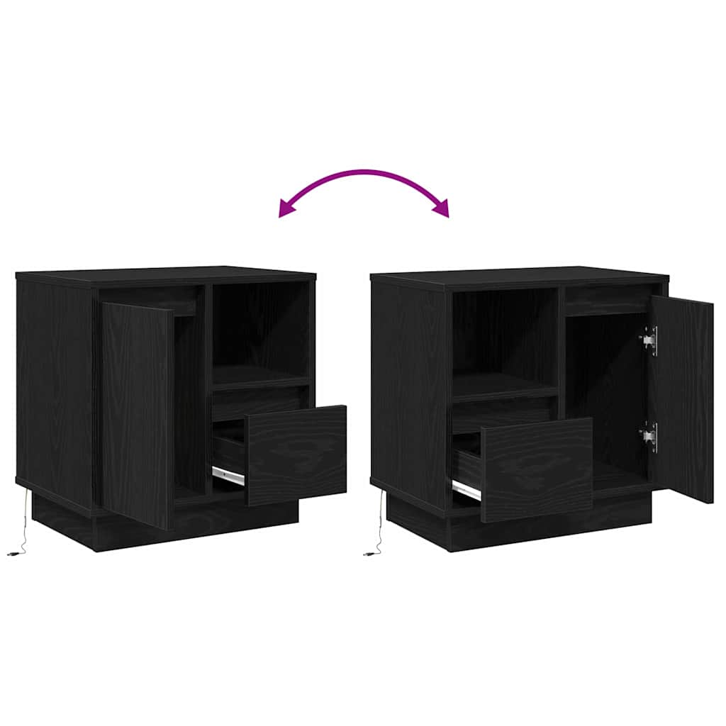 Noční skříňka se zásuvkou 2 pcs Černý dub 50 x 34,5 x 50 cm. - obrázek 15
