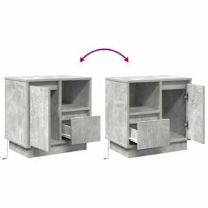 Noční skříňka 2 pcs Betonově šedá 50 x 34,5 x 50 cm. - obrázek 7