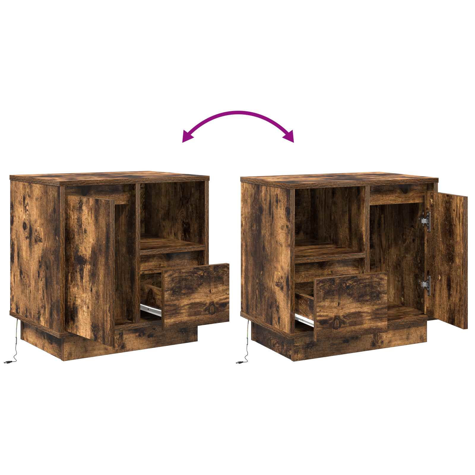 Yöpöytäkaappi mukana Savutammi 50 x 34.5 x 50 cm. Tekninen puu - Image 9