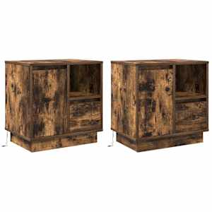 Noční skříňka se zásuvkou 2 pcs Kouřový dub 50 x 34,5 x 50 cm. - obrázek 3