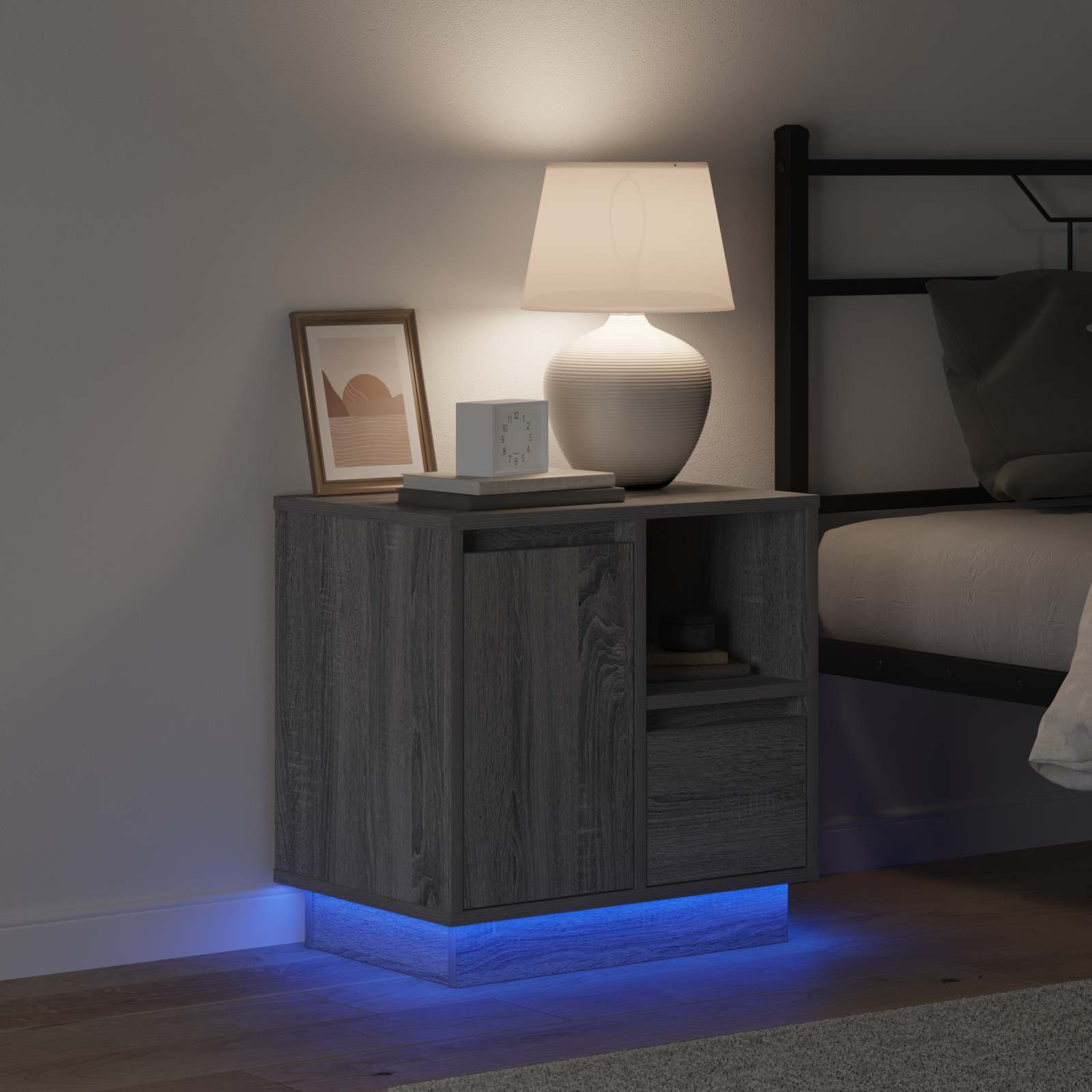 Thumbnail - vidaXL Nachttisch 2 pcs Grau 50 x 34,5 x 50 cm Holzwerkstoff