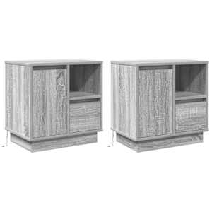 Noční skříňka 2 pcs Šedá 50 x 34,5 x 50 cm. Kompozitní dřevo - obrázek 1