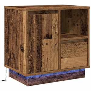 Noční skříňka se zásuvkou 2 pcs Staré dřevo 50 x 34,5 x 50 cm. - obrázek 2