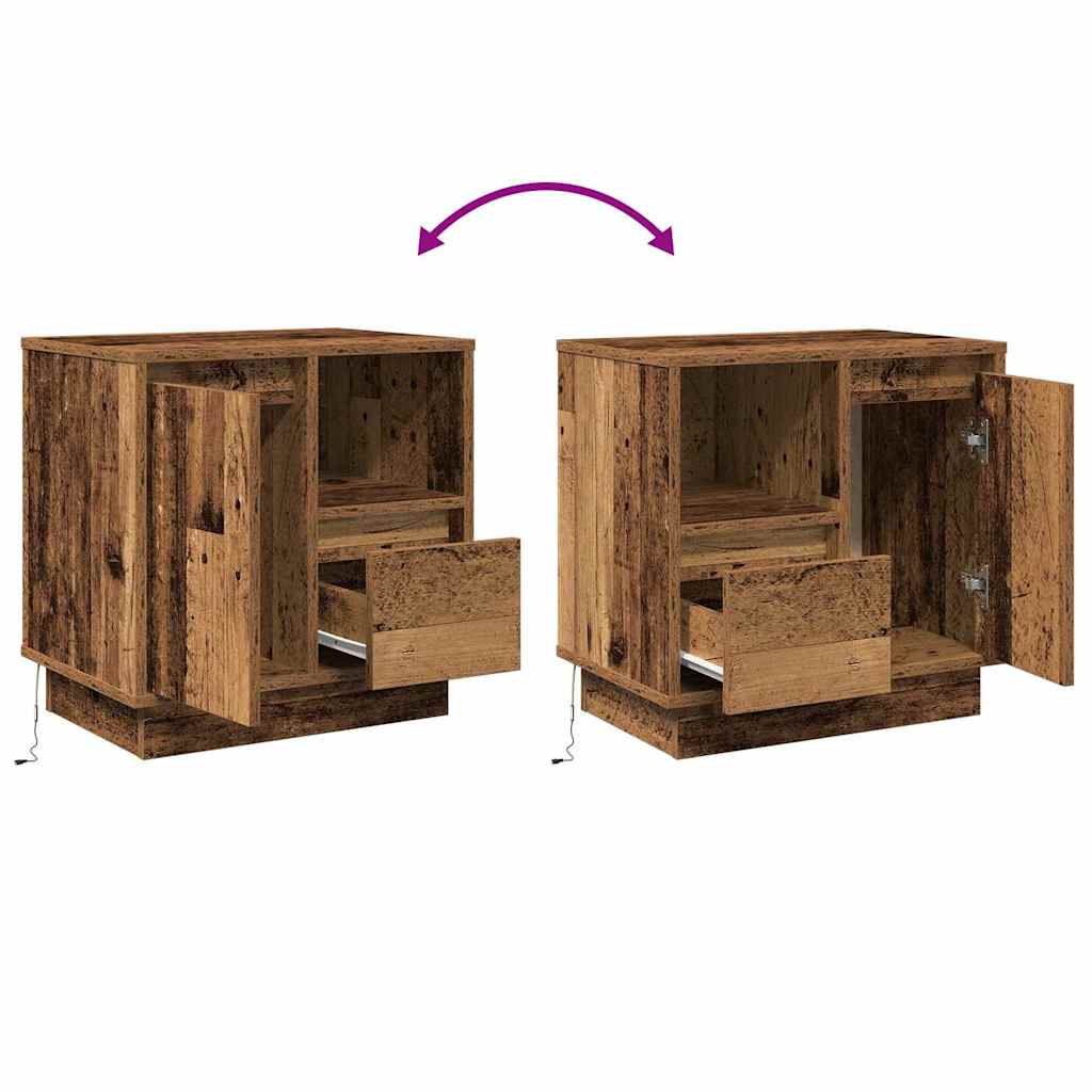 Noční skříňka se zásuvkou 2 pcs Staré dřevo 50 x 34,5 x 50 cm. - obrázek 15
