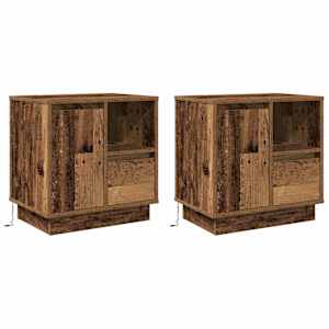 Noční skříňka se zásuvkou 2 pcs Staré dřevo 50 x 34,5 x 50 cm. - obrázek 2