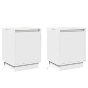 Noční skříňka 2 pcs Bílá 39 x 34,5 x 50 cm Kompozitní dřevo - obrázek 2