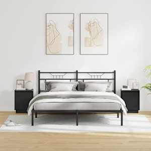 Noční skříňka 2 pcs Černý dub 39 x 34,5 x 50 cm - obrázek 4
