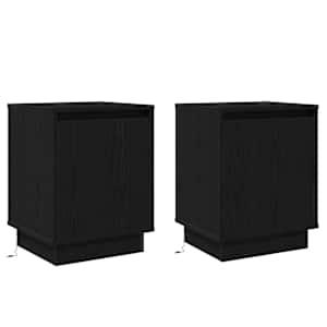 Noční skříňka 2 pcs Černý dub 39 x 34,5 x 50 cm - obrázek 2