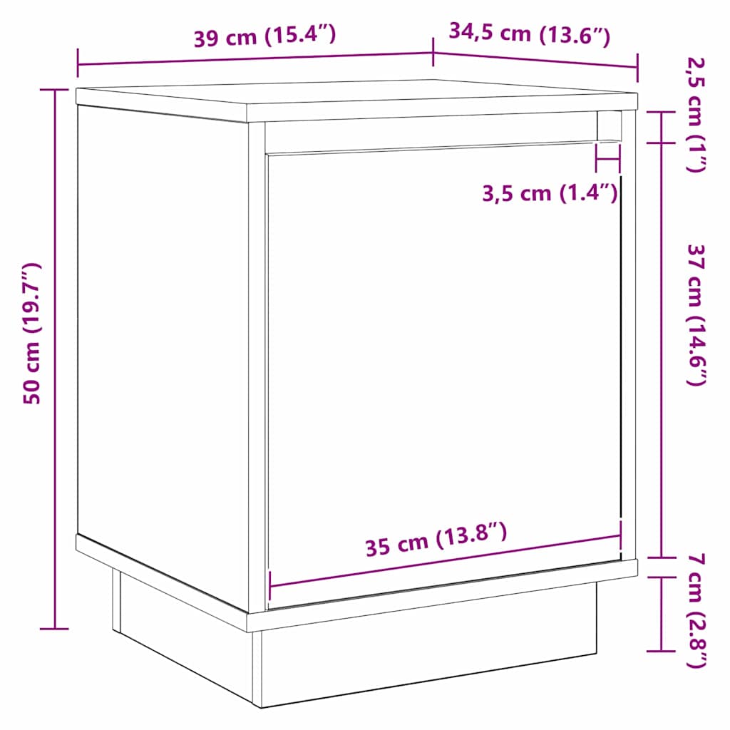 Noční skříňka 2 pcs Černý dub 39 x 34,5 x 50 cm - obrázek 16