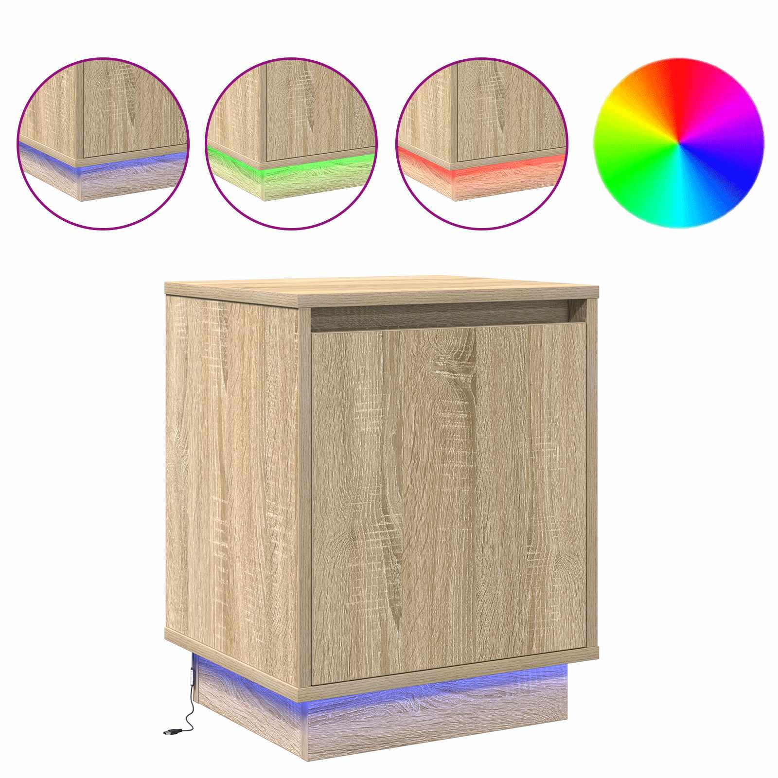 Yöpöytäkaappi Sonoma tammi 39 x 34.5 x 50 cm Tekninen puu