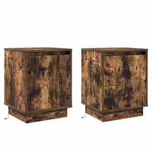 Noční skříňka s 2 pcs Kouřový dub 39 x 34.5 x 50 cm - obrázek 2
