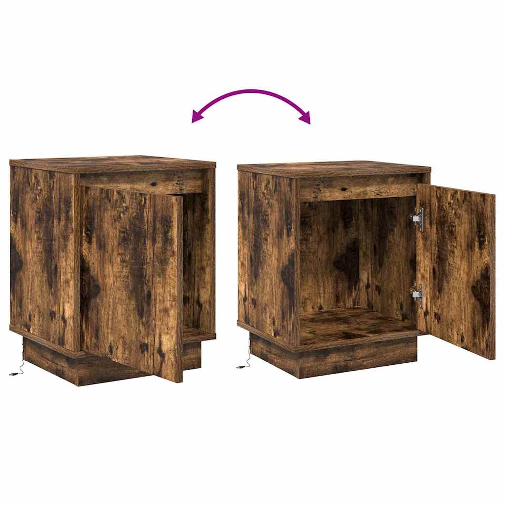 Noční skříňka s 2 pcs Kouřový dub 39 x 34.5 x 50 cm - obrázek 14