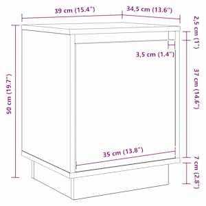 Noční skříňka s 2 pcs Kouřový dub 39 x 34.5 x 50 cm - obrázek 16