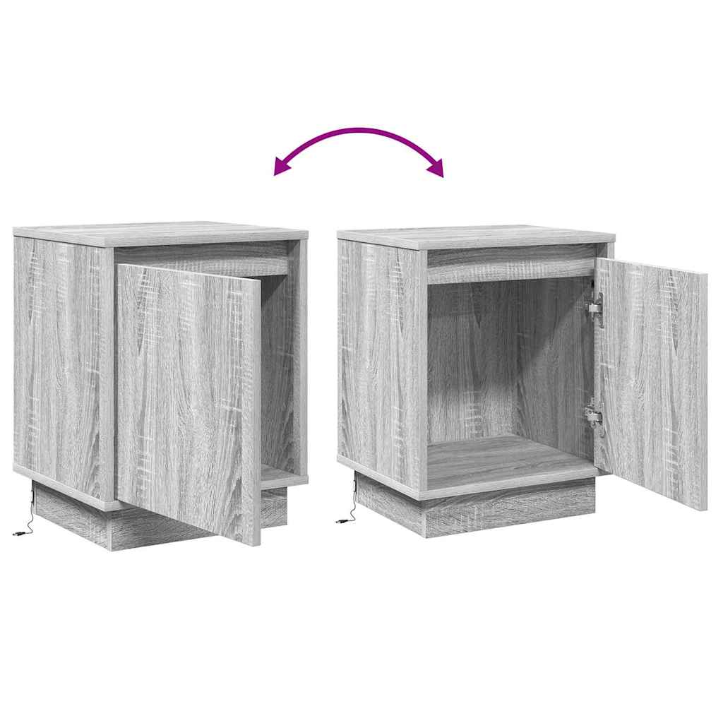 Noční skříňka 2 pcs Šedá 39 x 34,5 x 50 cm Kompozitní dřevo - obrázek 14