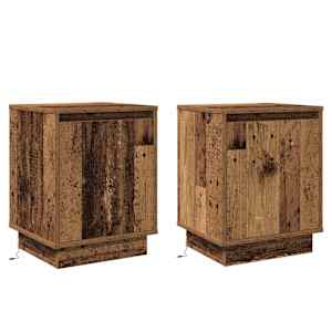 Noční skříňka 2 pcs Staré dřevo 39 x 34,5 x 50 cm - obrázek 2