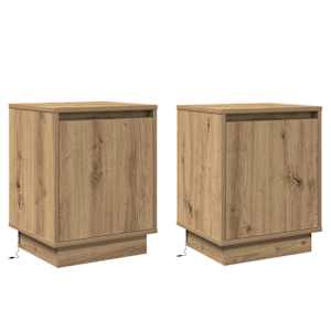 Noční skříňka 2 pcs Artisanový dub 39 x 34,5 x 50 cm - obrázek 2