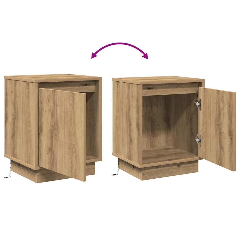 Noční skříňka 2 pcs Artisanový dub 39 x 34,5 x 50 cm - obrázek 14